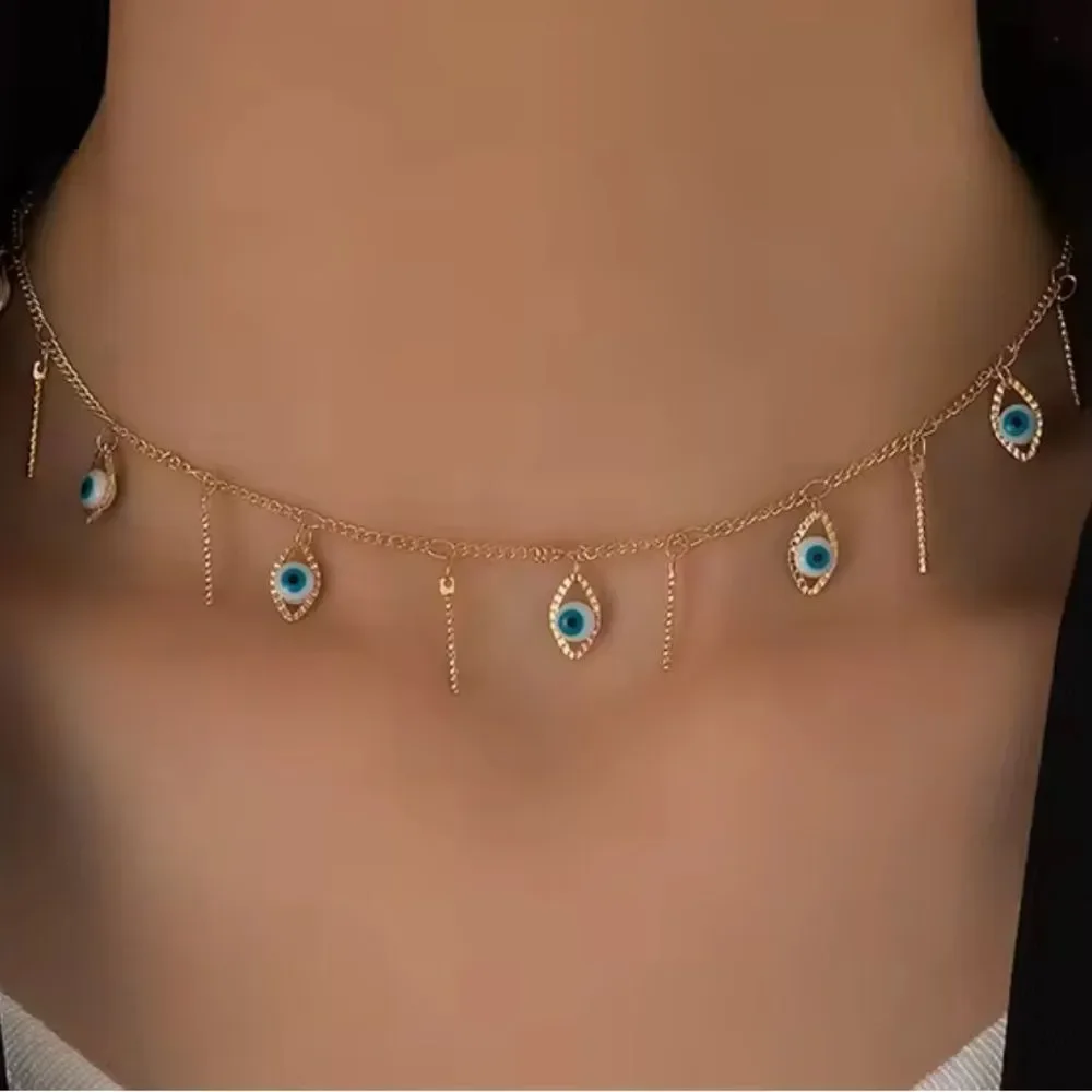Gold Evil Eye Necklace N1895